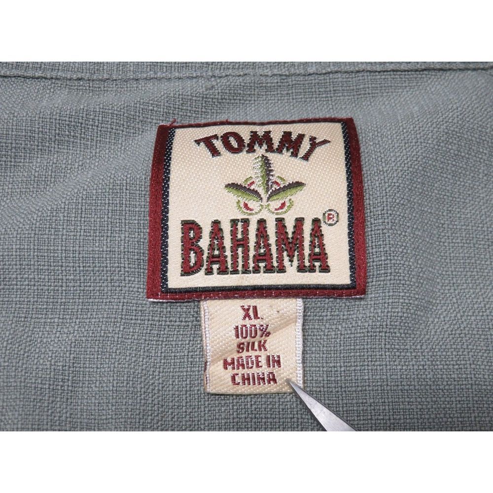 Mens Tommy Bahama Hawaiian Button Front Shirt Size XL Green Pineapple Palm Tree‎ - Picture 5 of 7